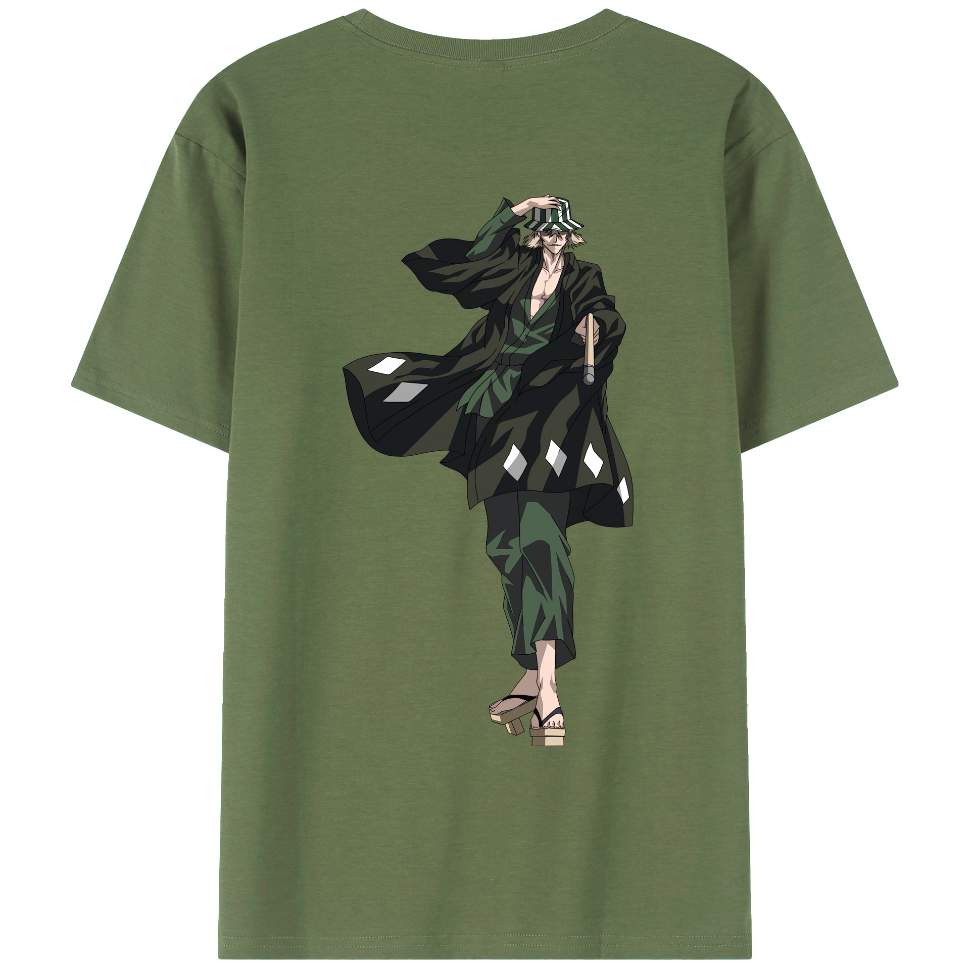 （画像用） "ブリーチ 浦原 喜助（うらはら きすけ） BLEACH Urahara Kisuke " 綿100％ メンズ半袖Tシャツ（バックプリント） 通気性